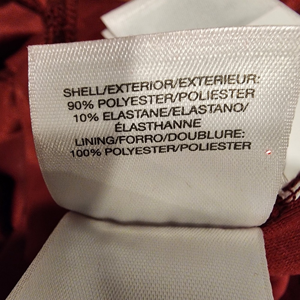 ANNE KLEIN Red Dress Womens 12 Sparkle Faux Wrap Rhinestone Buckle Cocktail Xmas - Picture 15 of 15